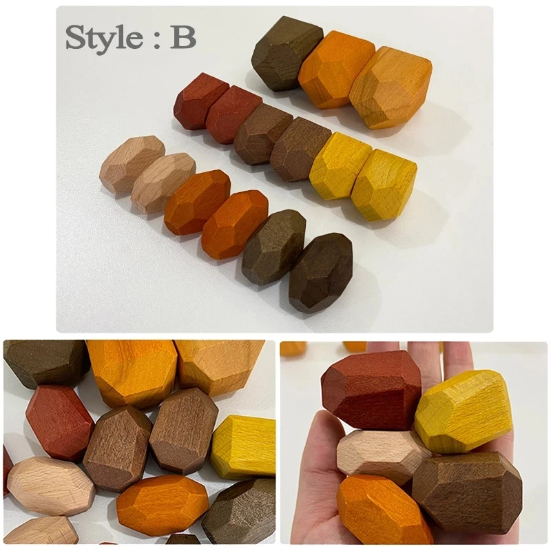 

Wooden Stacked Stone Balanced Toy Montessori Education Colorful Rainbow Block Jenga Game Nordic Style Rainbow Wooden Toy For Kid