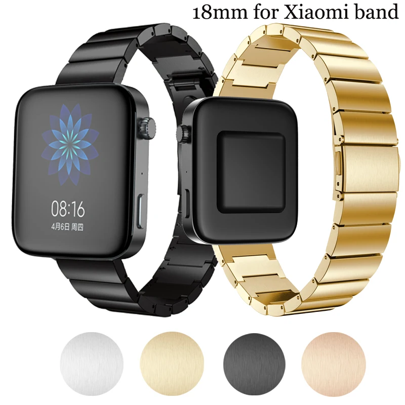 

18mm Watch band For Xiaomi Smart Mi Watch stainless steel Strap Quick release Pin Replacement Bracelet Watchbands miwatch Ѭемео