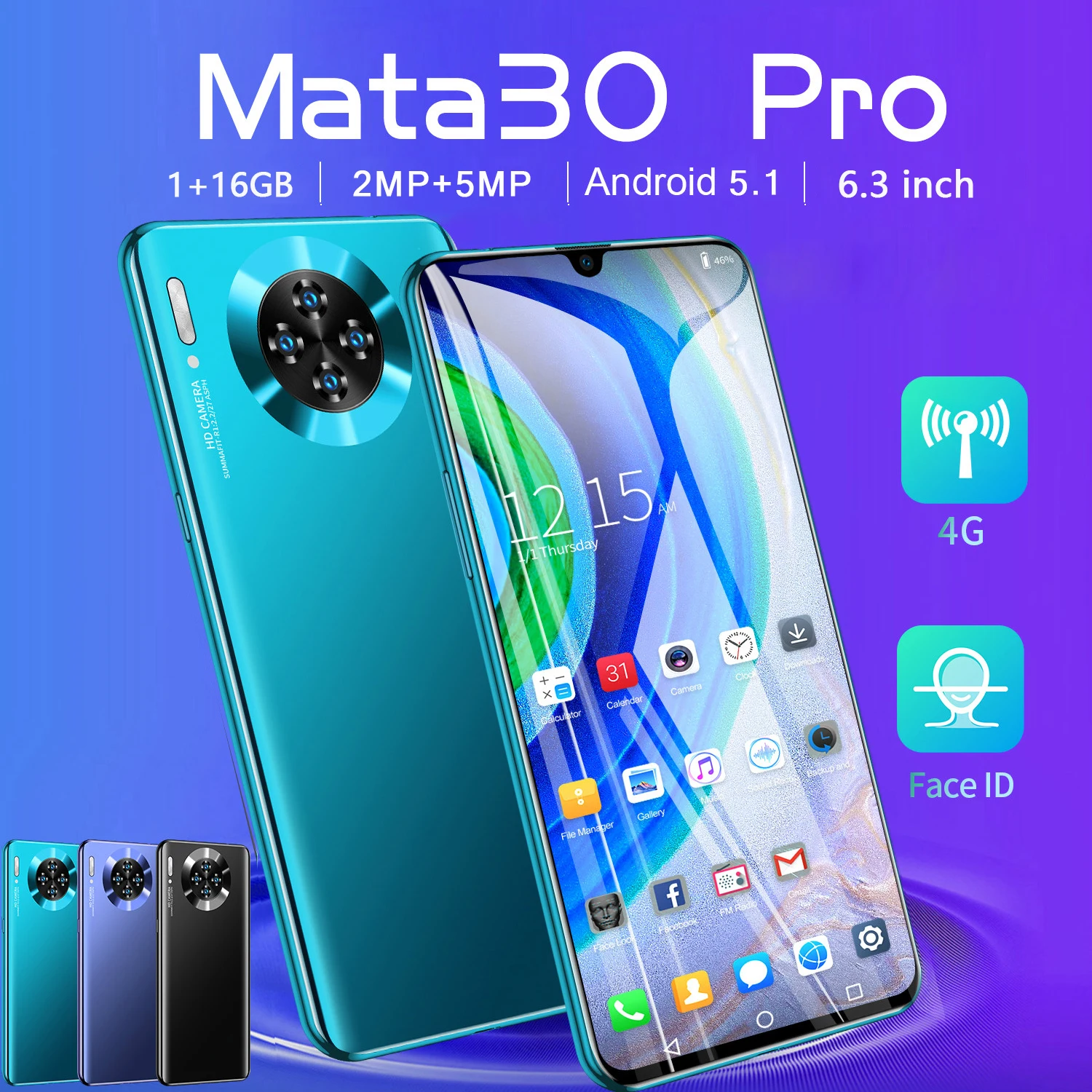 

Mate 30 pro Smartphone Global Version cellphone 6.3 inch Full Screen Deca Core 2600mAh 1GB 16GB 4G LTE Network Mobile Phone