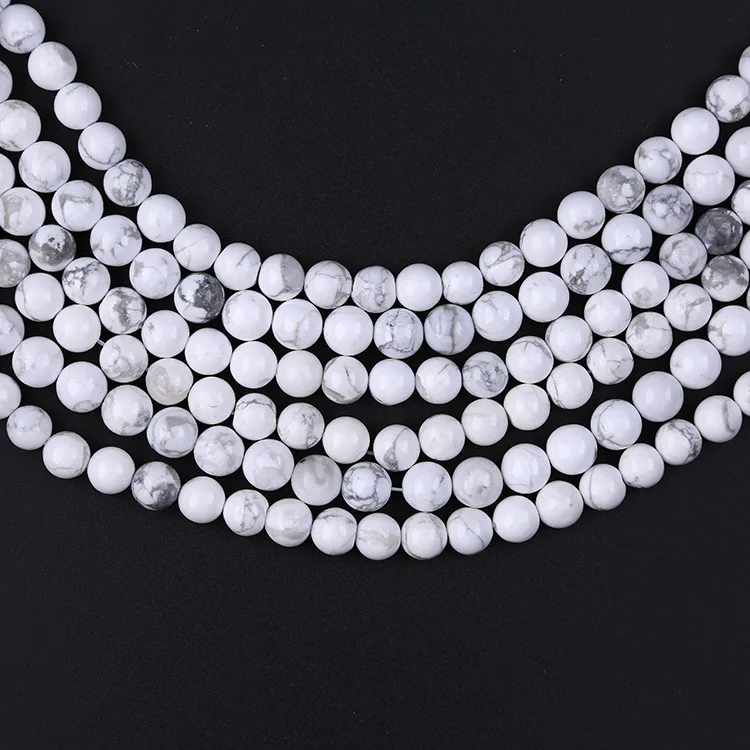 DIY натуральный белый бирюзовый бусины россыпью 6 мм 8 10 Howlite полуфабрикат