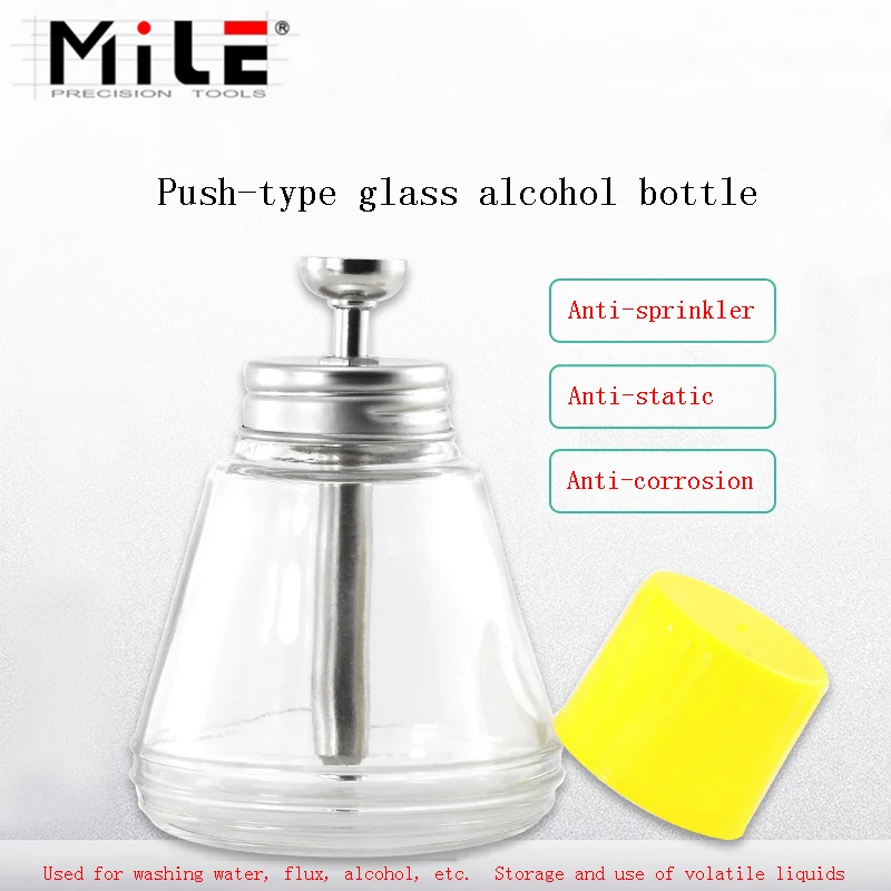 

Anti-Static Glass Liquid Alcohol Bottle 150ML Phone Repair Remover Cleaner Bottle Automatic Water Bottle ESD Glass Dispenser