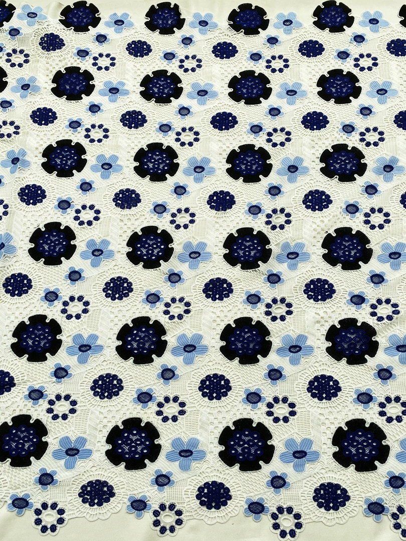 100% полиэстер женские платья свадебные африканская вышивка шнур гипюр красивые