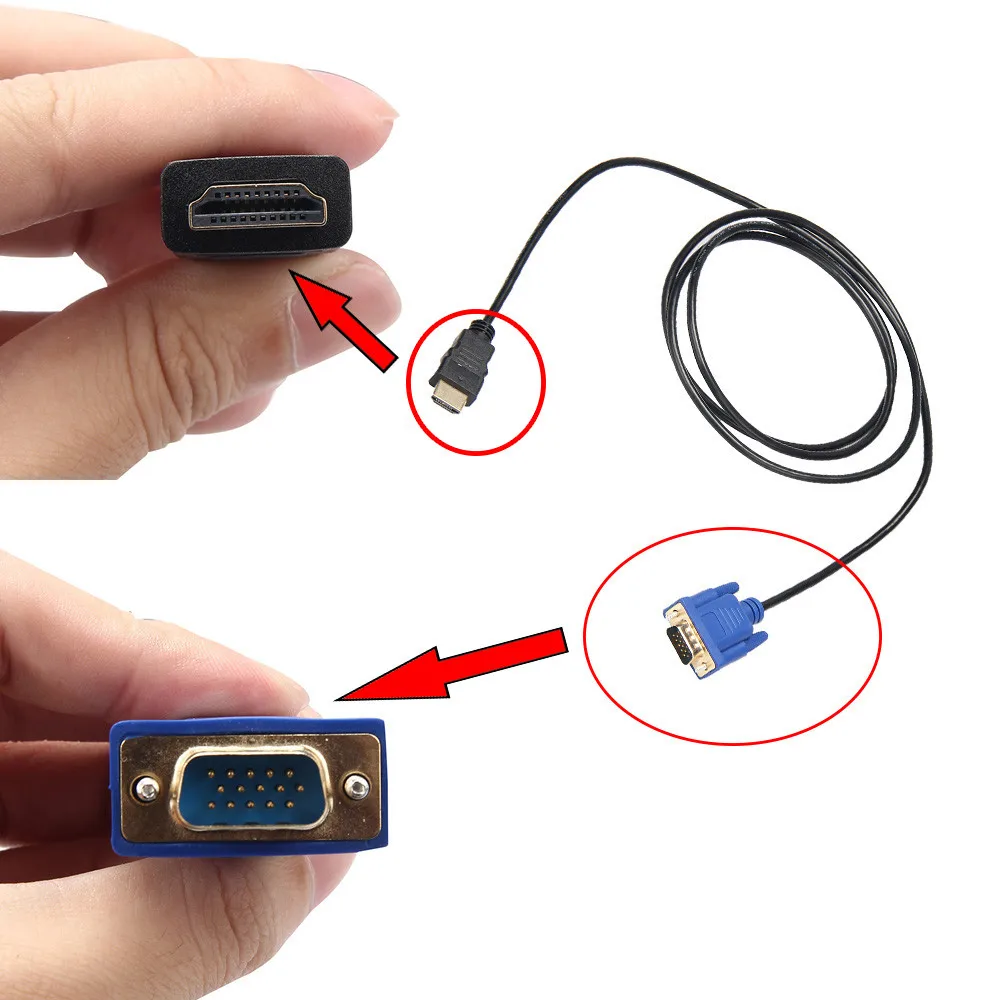 1 8 м HDMI кабель мужчина к VGA HD 15 мужской 15Pin Кабель адаптер конвертер 5FT 1080P