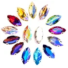 20 шт. 2 размера Кристалл AB конский глаз пришивные стразы с D коготь прозрачные стеклянные швейные камни для женских аксессуаров B1186