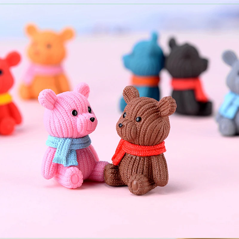 Мини милый медвежонок из смолы, фигурка из мультфильма, животное, медведь, модель, фигурка, коллекция игрушек, кукла, игрушка, подарок для fguurines, домашний декор