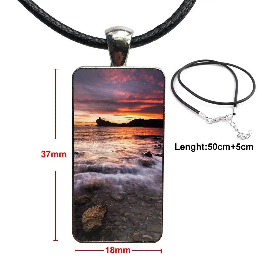 

The Sea Ocean Magical For Girls Gifts Brand Steel Color Jewelry Fashion Statement Necklace Glass Necklaces Pendants