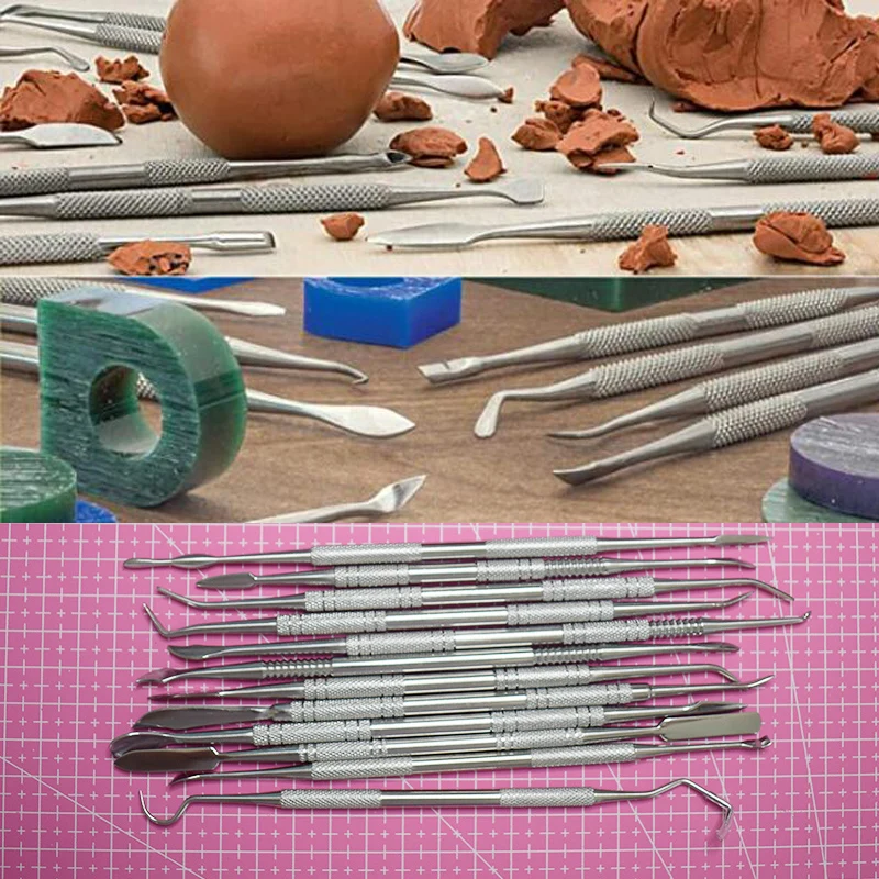 12 шт. набор инструментов из полимерной глины керамика нержавеющей стали