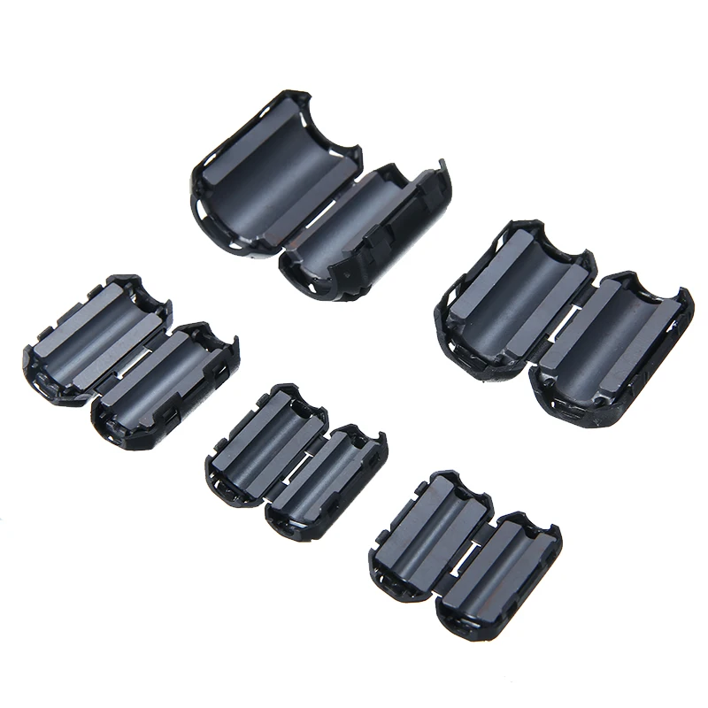 Черный ферритовый сердечник зажимы для кабеля фильтр подавитель шума EMI RFI зажим