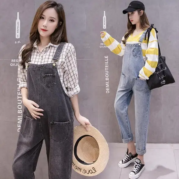 

Denim Maternity Overalls Jeans Straps Pants For Pregnant Women Clothes Pregnancy Braced Suspender Jumpsuits Rompers