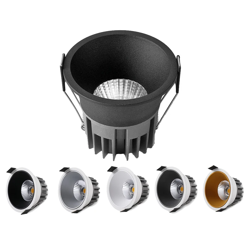 Dimmable Cob Led Anti-Glare Recessed Downlights Light 7W 9W 12W 15W Ceiling Spot Ac220v Lights Living For Room Hotel - купить по