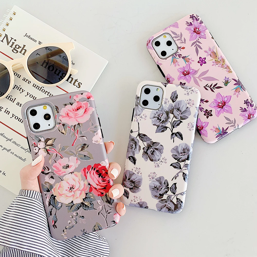 LOVECOM популярный винтажный цветочный чехол для телефона для iPhone 11 Pro Max XS Max XR 6 6S 7 8 Plus X мягкий IMD цветочный чехол для телефона Лучший подарок