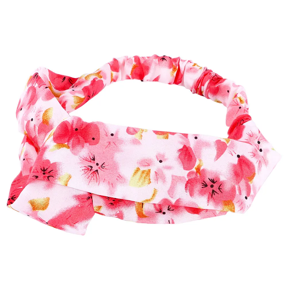 Женская эластичная повязка на голову с узелком цветочным принтом| |