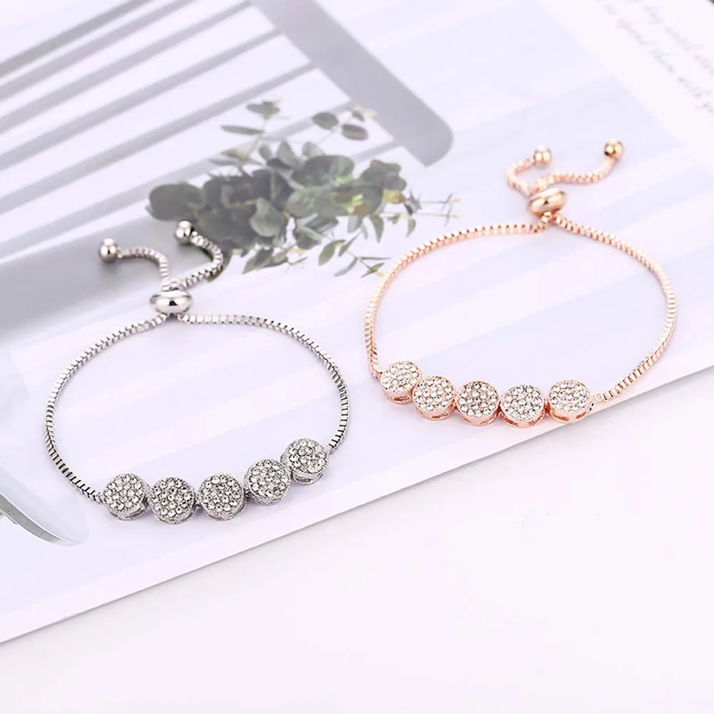 Fashion Adjustable Bracelet Bangle for Women Captivate Bar Slider Brilliant CZ Rose Gold Color Jewelry Pulseira Feminia | Украшения и