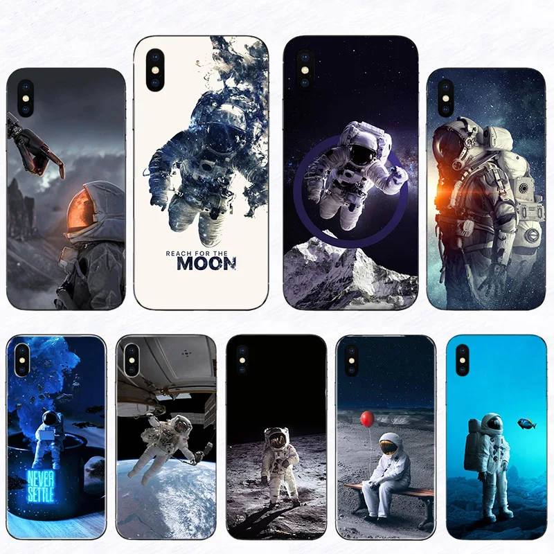 

Astronauts Spaceman Hard Phone Case For Iphone 12 13 Mini 11Pro Max X XS Shell 7 8 Plus SE 2020 6 6S 5 XR 10 Unique Mobile Cover