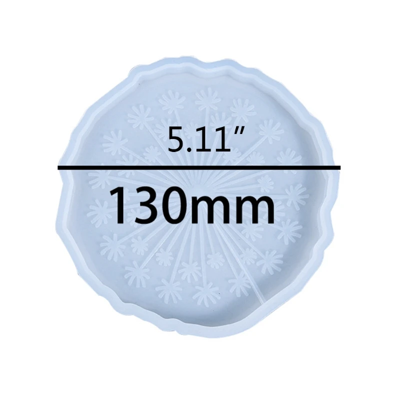 

New Crystal Epoxy Resin Mold Tray Cup Mat Dandelion Coaste Silicone Mould DIY Crafts Decorations Casting Tool