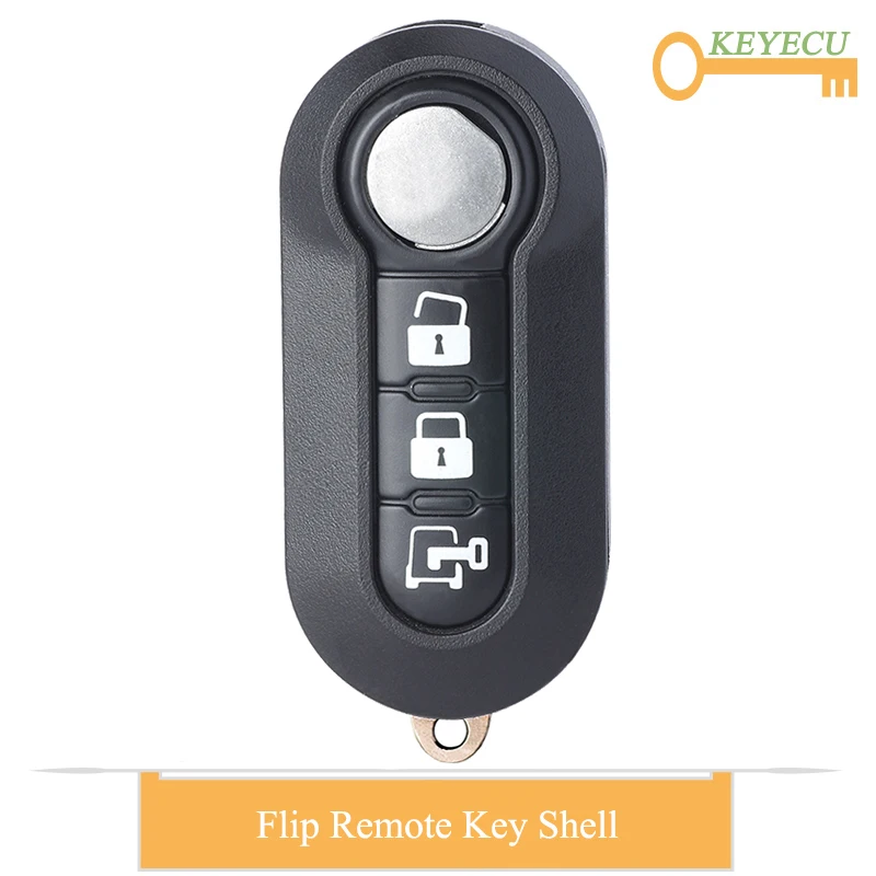 Чехол для выкидного ключа KEYECU Fiat 500L MPV Ducato Citroen Jumper Peugeot Boxer Fob 3 Button P/N: RX2TRF198|Ключ от