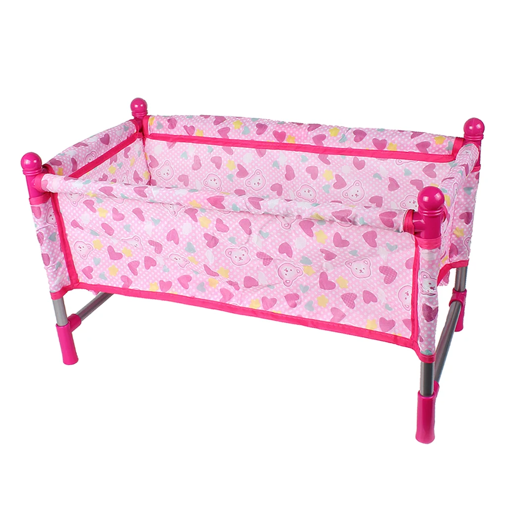 

Baby Doll Crib Model Simulation Furniture Playset Nursery Room Decoration