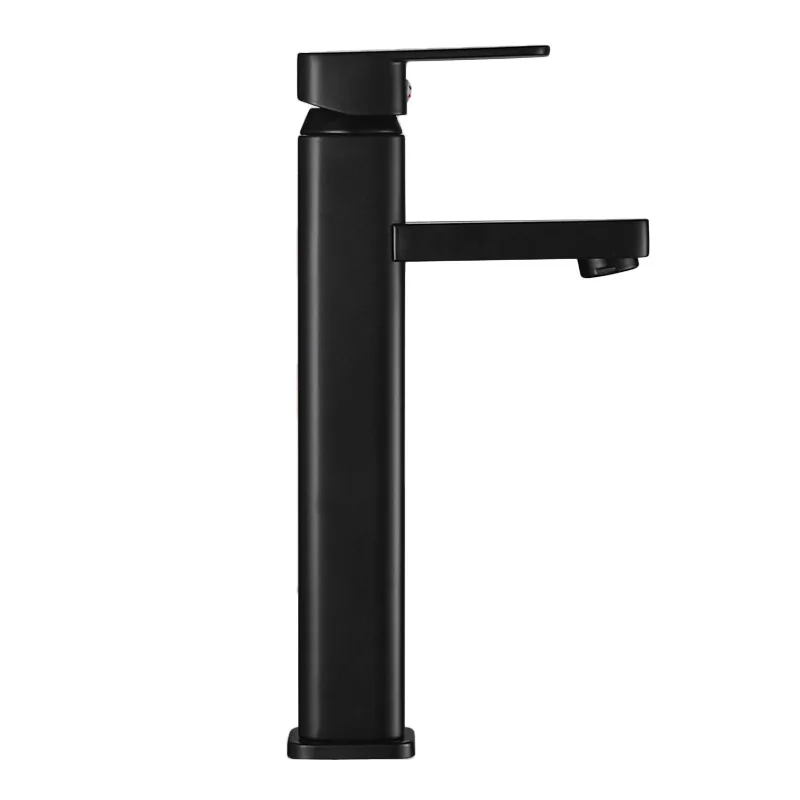 

New 17/30cm Square Painted Black Basin Faucet Zinc Alloy Hot Cold Water Torneira Banheiro Home Kitchen Sink Washing Single