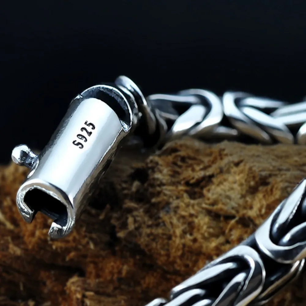 BOCAI REAL s925 Pure silver Man bracelet simple personality male creative couple fashion retro Thai jewelry | Украшения и