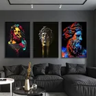 Греческая мифология акварель Zeus скульптура масляная живопись холст настенные художественные плакаты и печать декор для Гостиной картины