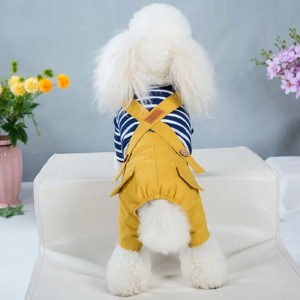 Pet Dog Cat Overalls Jumpsuits Spring Autumn Puppy Coat Dog Clothes Puppy Denim Costume Jacket For Small Medium Dog Cat Bodysuit