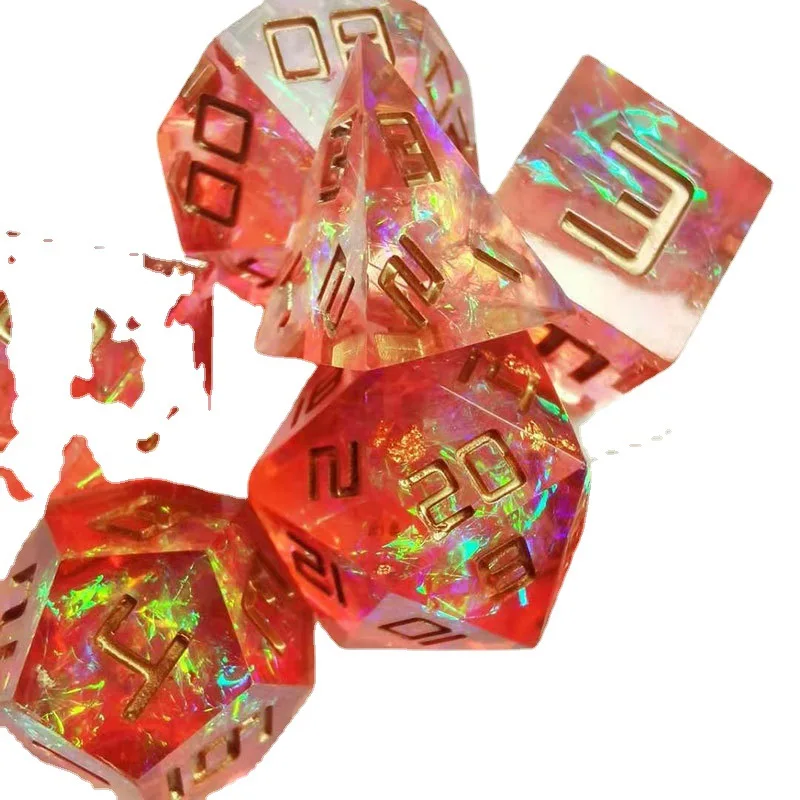 

2021 Foreign Trade New Product 7 Pieces of Digital Set, Right-angle Sharp Corner Multi-faceted Sharp Dice Game Dice