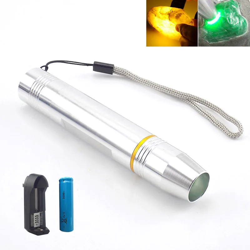 

Mini Jewelry Senter Jade Glare Q5 LED Stone Flashlight Jade Flash Light White Lighting Rechargeable Stone Detector 18650 Battery
