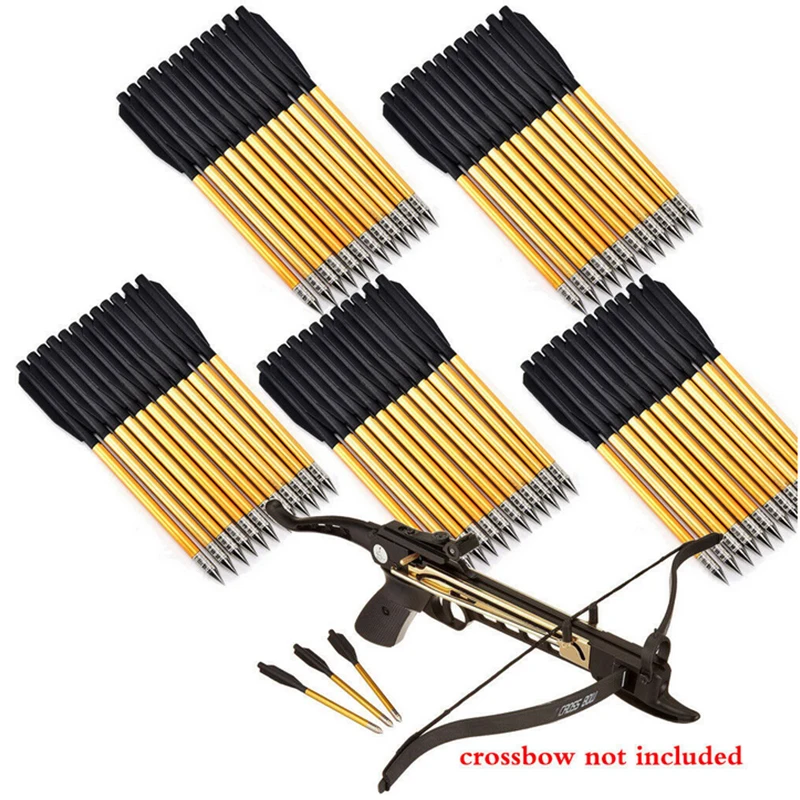 

12pcs Archery Hunting Aluminum Shaft Arrows Bolts For 50 lb 80 lb Pistol Crossbow Bow(not including crossbow)