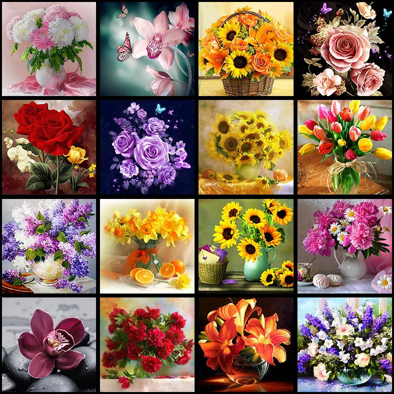 

Flower Arrangement Flower Vase Posters and Prints Wall Art Canvas Painting Pictures for Kid Living Room Home Bedroom Decoration