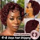 Beeos короткий парик вырезанные волосы черного цвета 99J парик 13*2 боб парик кружевные передние человеческие волосы парики бразильские волосы без повреждений предварительно выщипанные