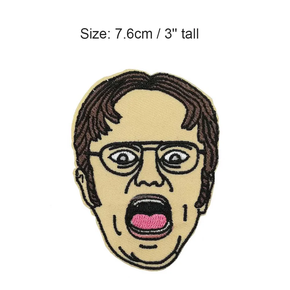 3 ''Kramer The office Dwight Schrute маска шляпа из эмали-деко тюрьма Майка Майкл Скотт вышитые новые железные на и вышивать на пачках - Цвет: Антикварная бронза