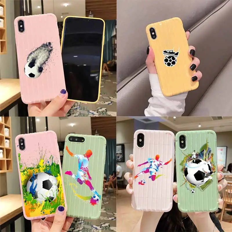 Чехол для телефона IPhone 11 Pro Max X XS MAX 8 7 6S Plus с текстурой футбольного мяча на
