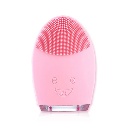 Pink Чистка лица Щетка для очищения лица электрическая щетка для лица кисть для очистки дица звуковая щетка для очистки лица очищающее средство для лица стиральная машина силикон - Color: Pink