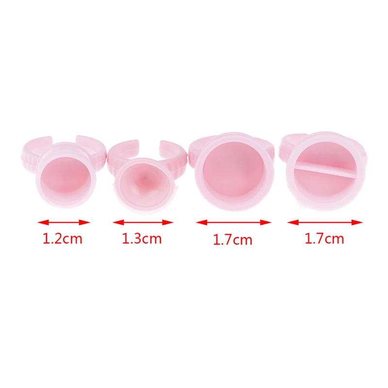 

100Pcs/Pack Pink Separator Pigment Rings 4 Sizes Disposable Microblading Tattoo ink Cup Holder Permanent Makeup Ink Rings