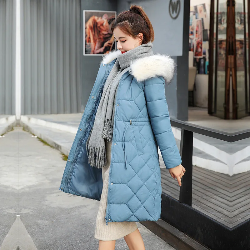Парки женские зимние пальто длинные хлопковые повседневные меховые куртки с