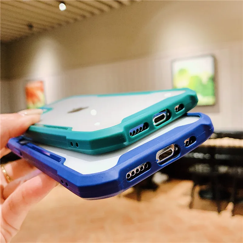 

Anti-fall Phone Case Transparent Back Cover Hard Shell Protective Shell For iPhone 12 Mini 11 Pro XS Max XR X SE 2 8 7 6 6S Plus