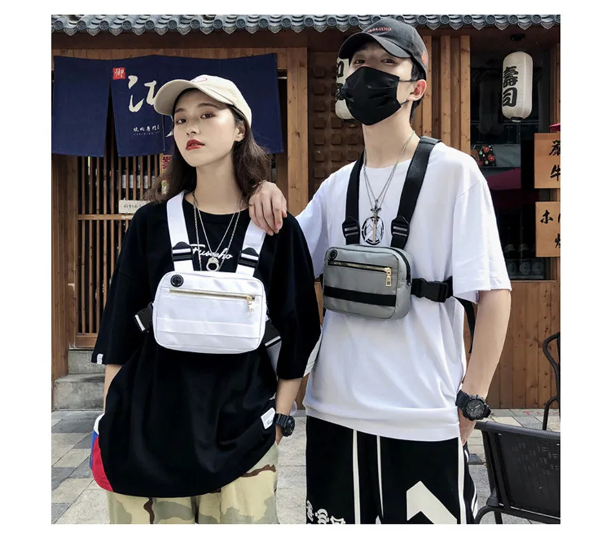 

Men Women Chest Rig Vest Bag Hip Hop Streetwear Backpack Adjustable Tactical Chest Bags Fanny Pack Streetwear Waist Packs