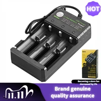 bmax 3 slots battery charger intelligent fast led indicator usb 10440 14500 16340 16650 14650 18350 18500 18650 rechargeable