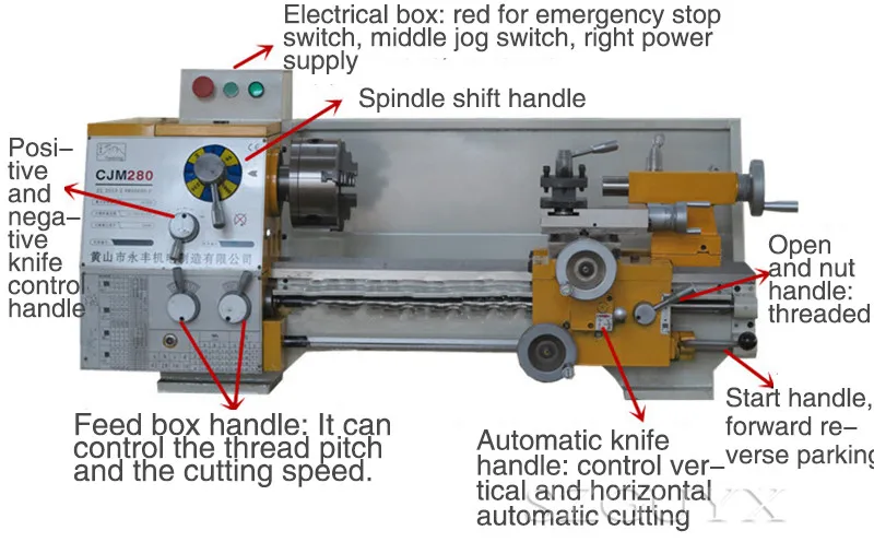 CJM250 Upgrade Full Gear Turning Gear Lathe Light Bench