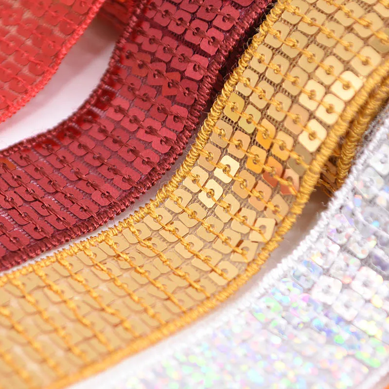 5 ярдов Блестящая лента блестящая пайетка плетеная аппликация для одежды Отделка