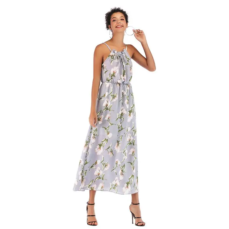 

New woman strapless dresses Chiffon Off Shoulder Maxi Dress Sexy Backless Fluid Summer Sleeveless Sling Long Maxi Summer Dresses