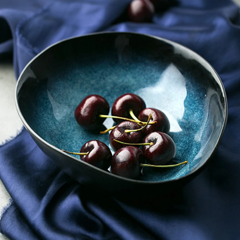 

Exquisite Ceramic Shaped Bowl Nordic Irregular Fruit Dinner Plates Creative Steak Dessert Trays Home Kitchen Desktop Dinnerware
