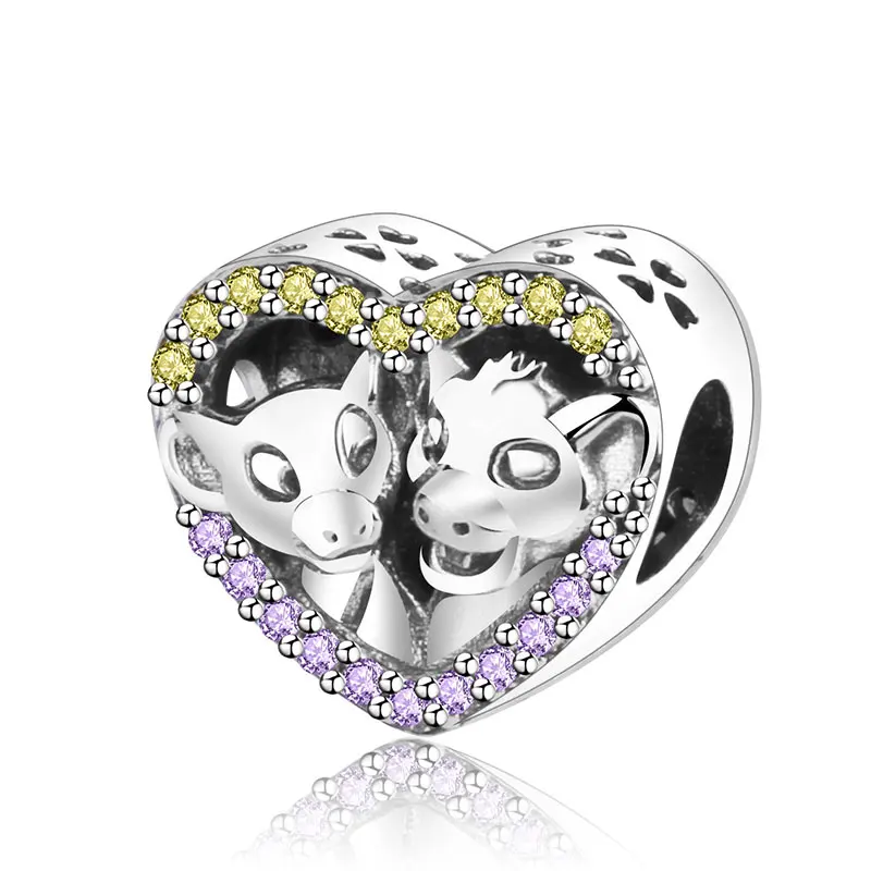 Подходит к оригинальному браслету Pandora, 925 пробы, серебряный, BLESSED Paw Lock, подвески, бусины с прозрачными фианитами, сделай сам, berloque, ювелирное изделие, подарок - Цвет: A37