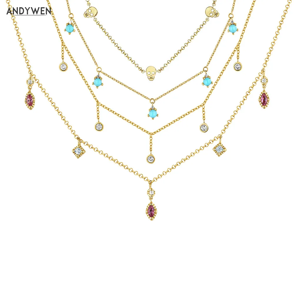 Женское колье с кристаллами и цирконом из серебра 925 пробы | Украшения аксессуары