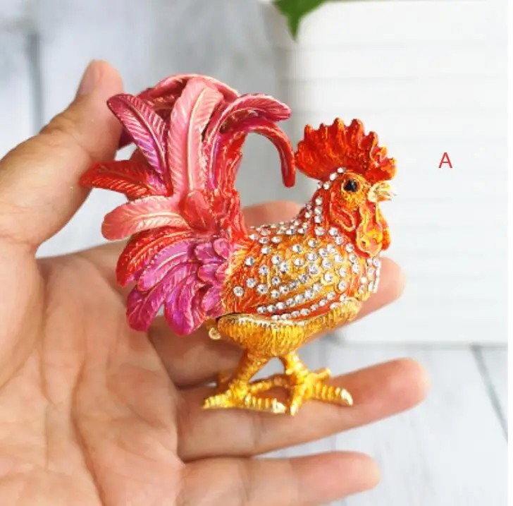 Новый клуазоне бусина Lucky курица Цвет глазурованная шкатулка для украшений из