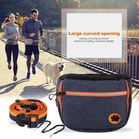 1pc portable travel large capacity waterproof dog treat bag outdoor pet training pouch snack bag waist with pets rope waistband