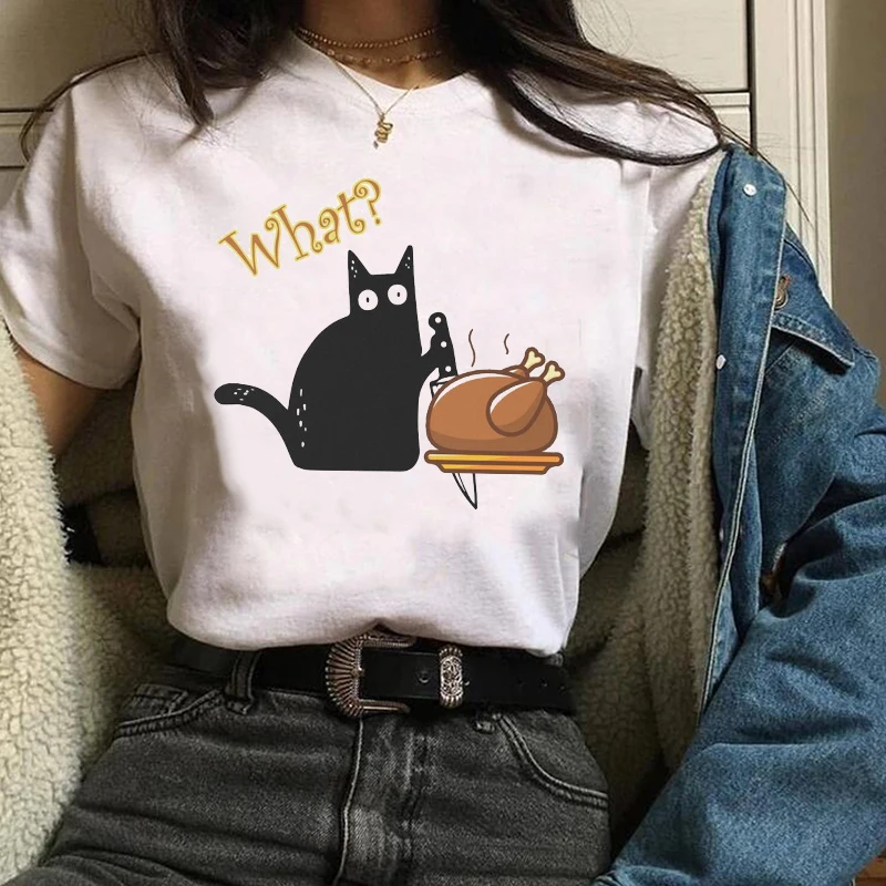 Женская одежда с рисунком кошки индейки Дня благодарения осенние женские топы