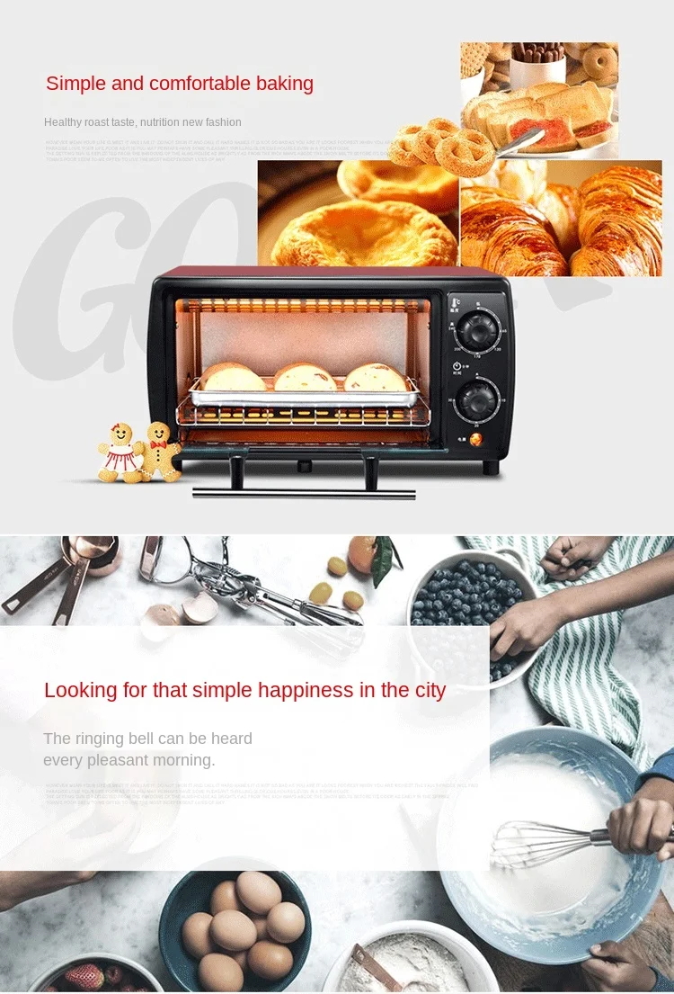 

220V double-layer household 12L multifunctional mini small oven intelligent bread baking machine