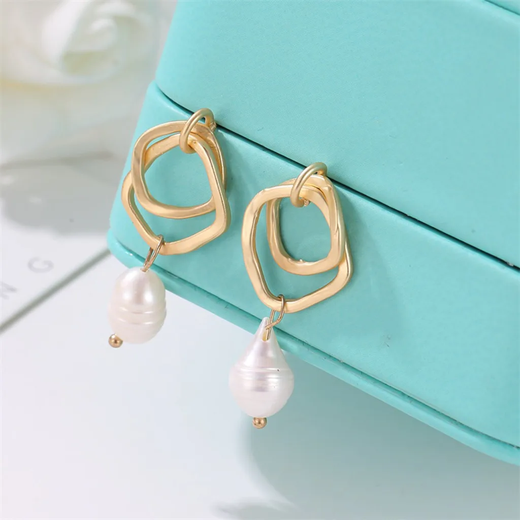 Распродажа сережек необычная форма бусины Геометрические Квадратные креативные