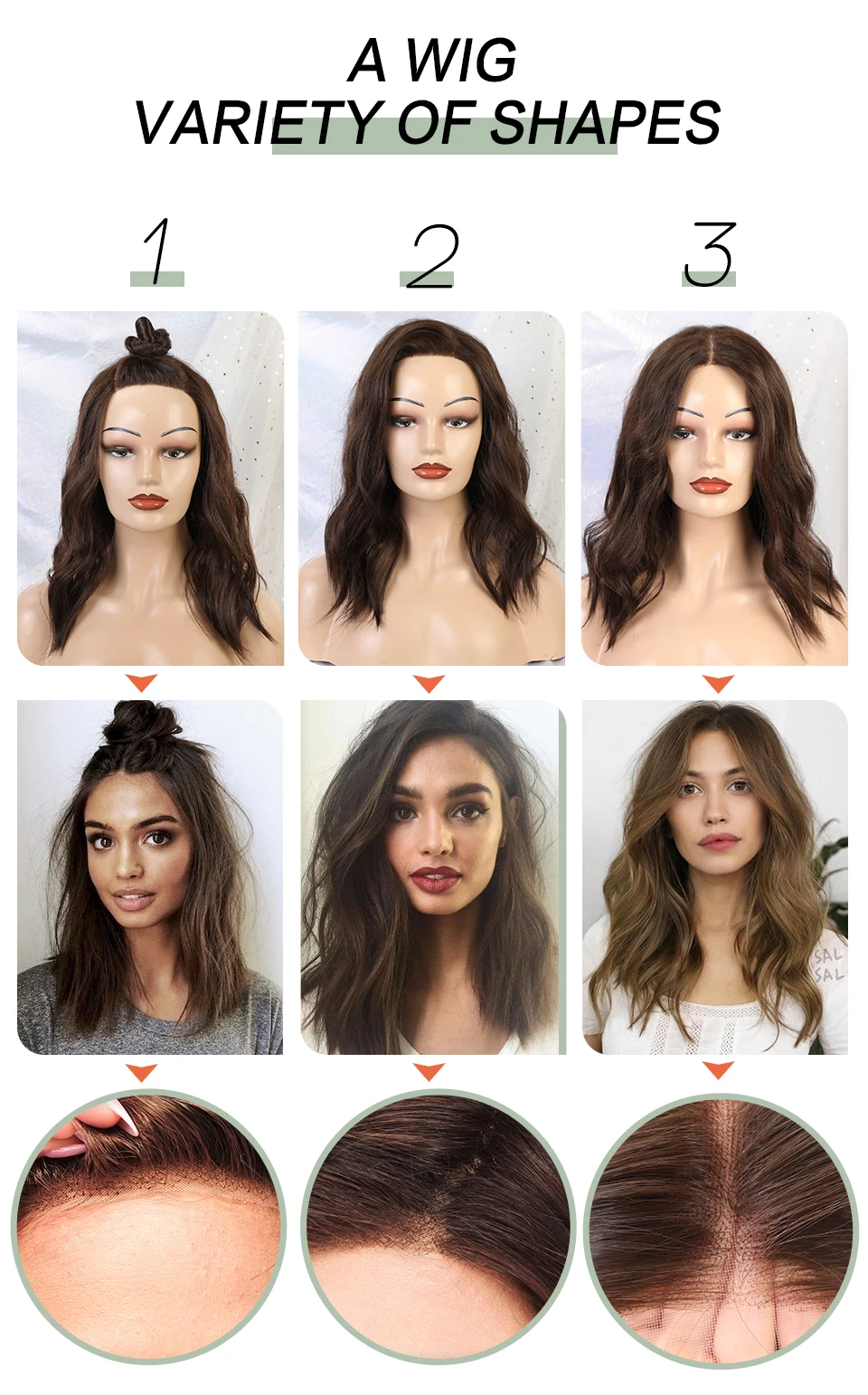 Haircube синтетические парики на кружеве 1" темно-коричневый с натуральной линией волос синтетические волосы волна воды U Часть Кружева парики для женщин